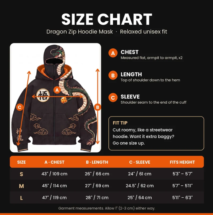 [PRE-ORDER] DBZ Zip Hoodie Mask